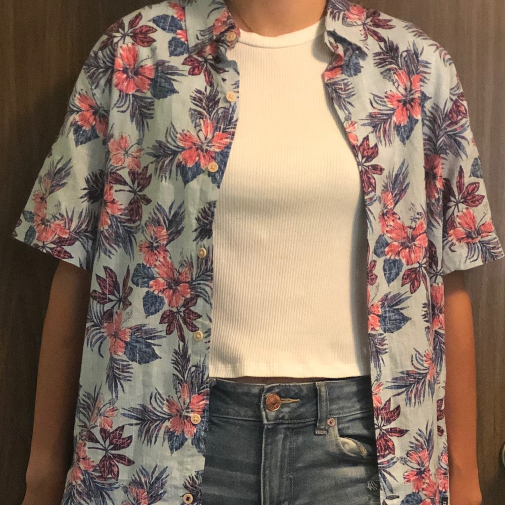 Floral button down